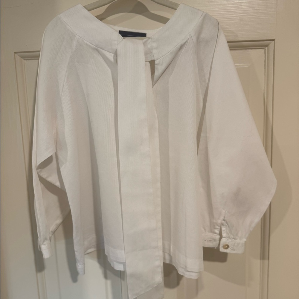 Papo d’Anjo Elegant White Blouse with Bow Detail